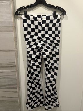 Bear Dance Black and White Checkered Pants Size S